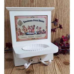 Vintage Style Soap Dish w/Towel Hooks